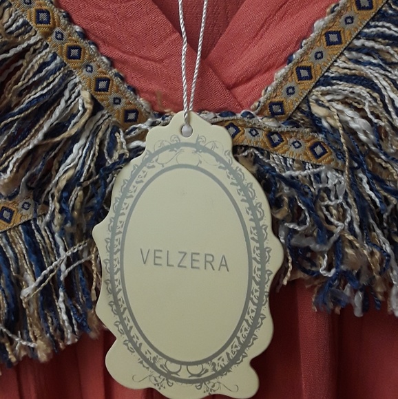 Blush Pink Boho Fringe Valzera Top NWT - Picture 5 of 8